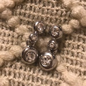 Silver and crystal dangle earrings